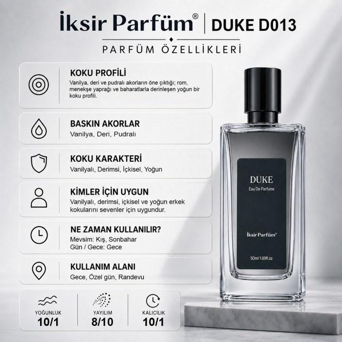 D013 Erkek Parfüm EDP 50 ml - Vanilyalı Deri