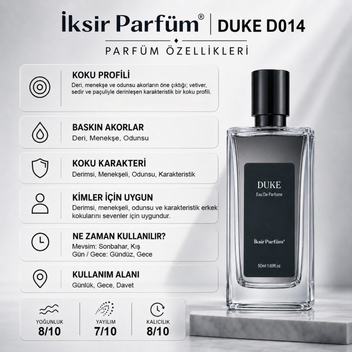 D014 Erkek Parfüm EDP 50 ml - Deri Menekşe