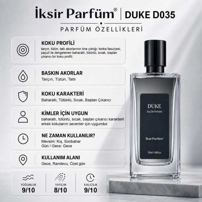 D035 Erkek Parfüm EDP 50 ml - Tarçın Tütün