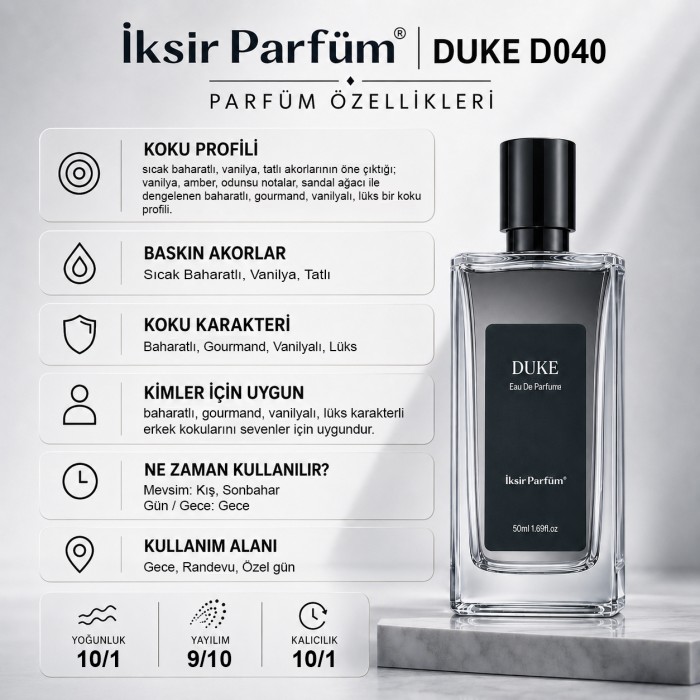 D040 Erkek Parfüm EDP 50 ml - Baharatlı Gourmand