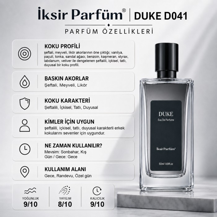 D041 Erkek Parfüm EDP 50 ml - Şeftali Likör