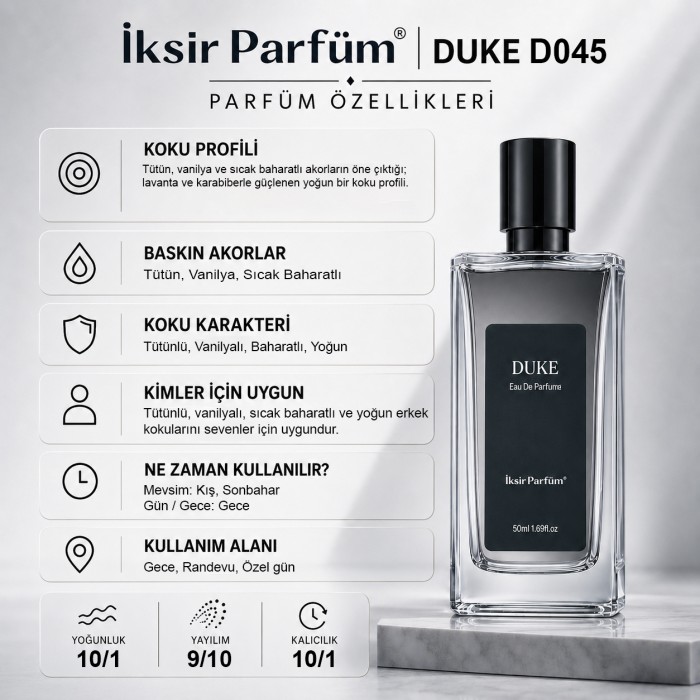 D045 Erkek Parfüm EDP 50 ml - Tütün Vanilya