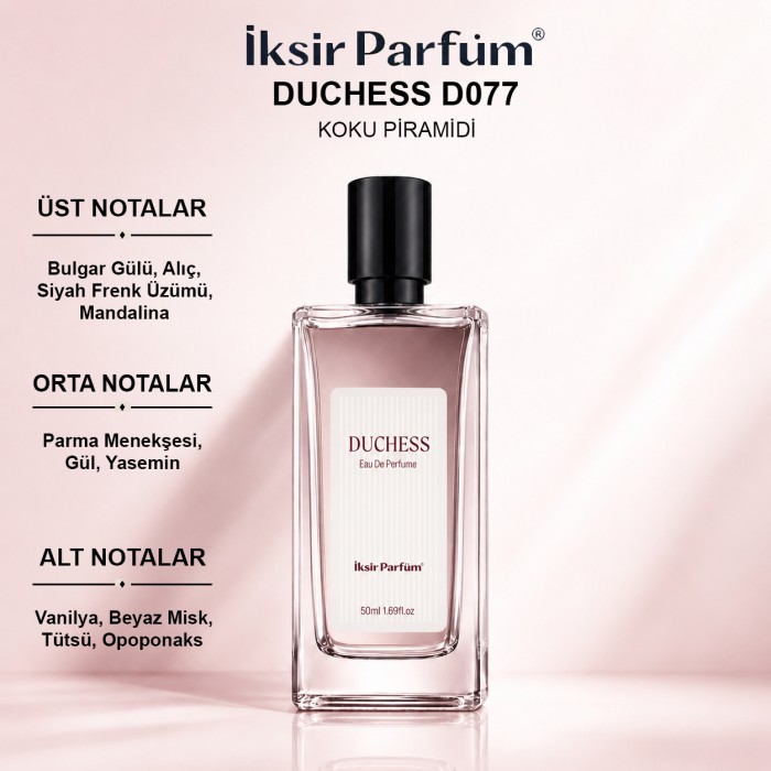 D077 Kadın Parfüm EDP 50 ml - Pudralı Gül