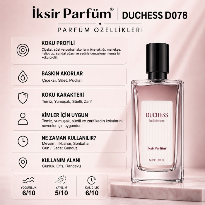 D078 Kadın Parfüm EDP 50 ml - Temiz Süet