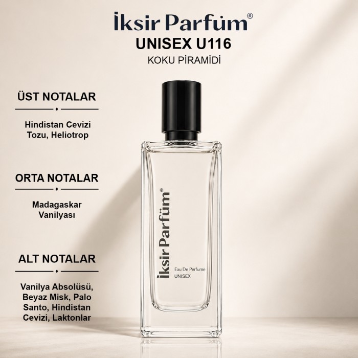 U116 Unisex Parfüm EDP 50 ml - Pudralı Vanilya
