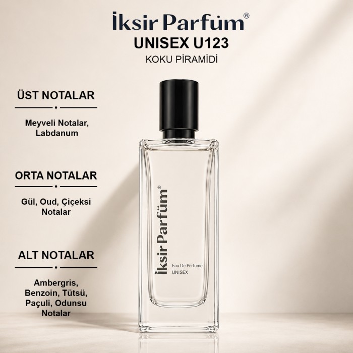 U123 Unisex Parfüm EDP 50 ml - Güllü Oud Amber