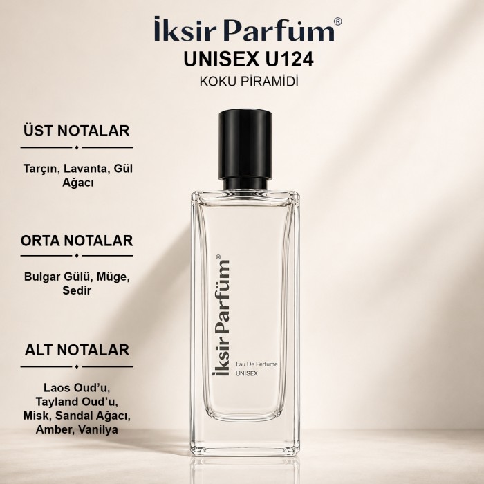 U124 Unisex Parfüm EDP 50 ml - Güllü Çift Oud