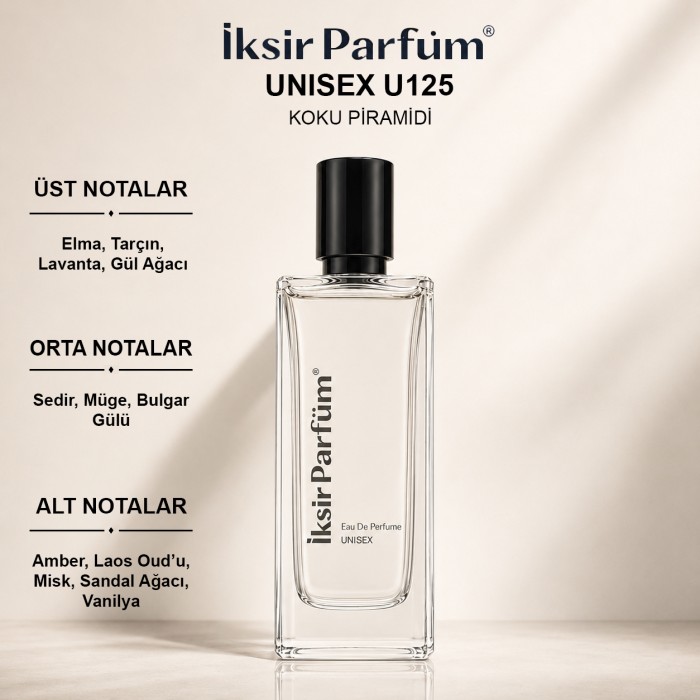 U125 Unisex Parfüm EDP 50 ml - Elmalı Güllü Oud
